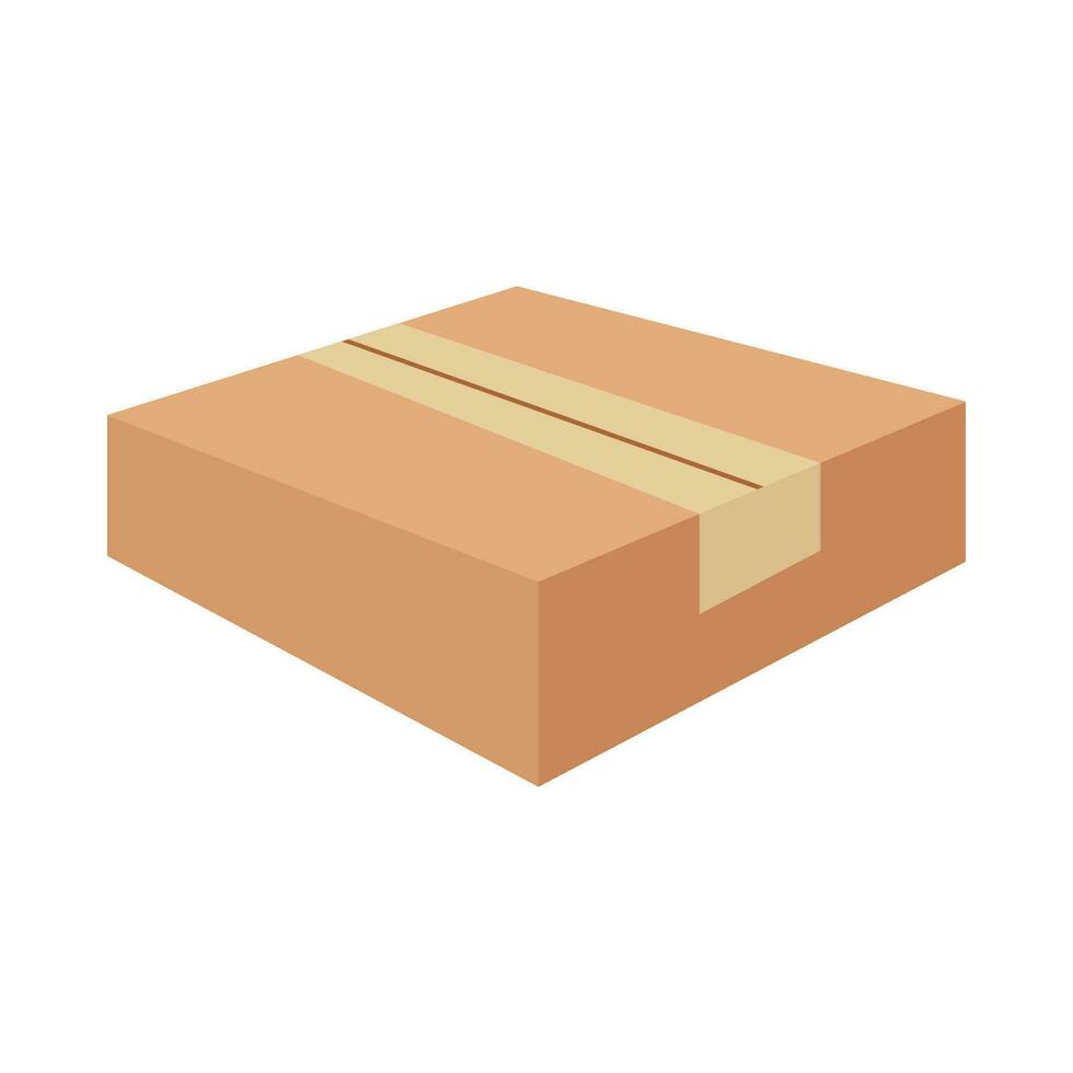 Cardboard box flat illustration vector