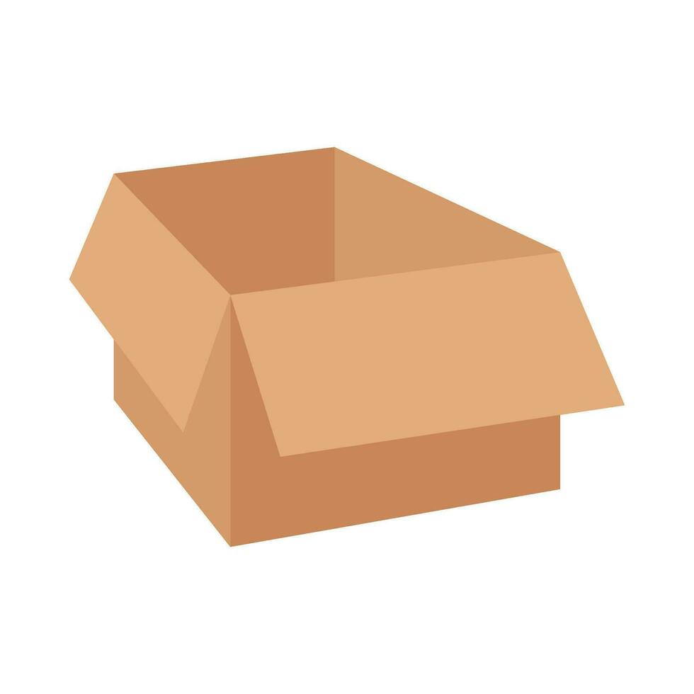 Cardboard box flat illustration vector