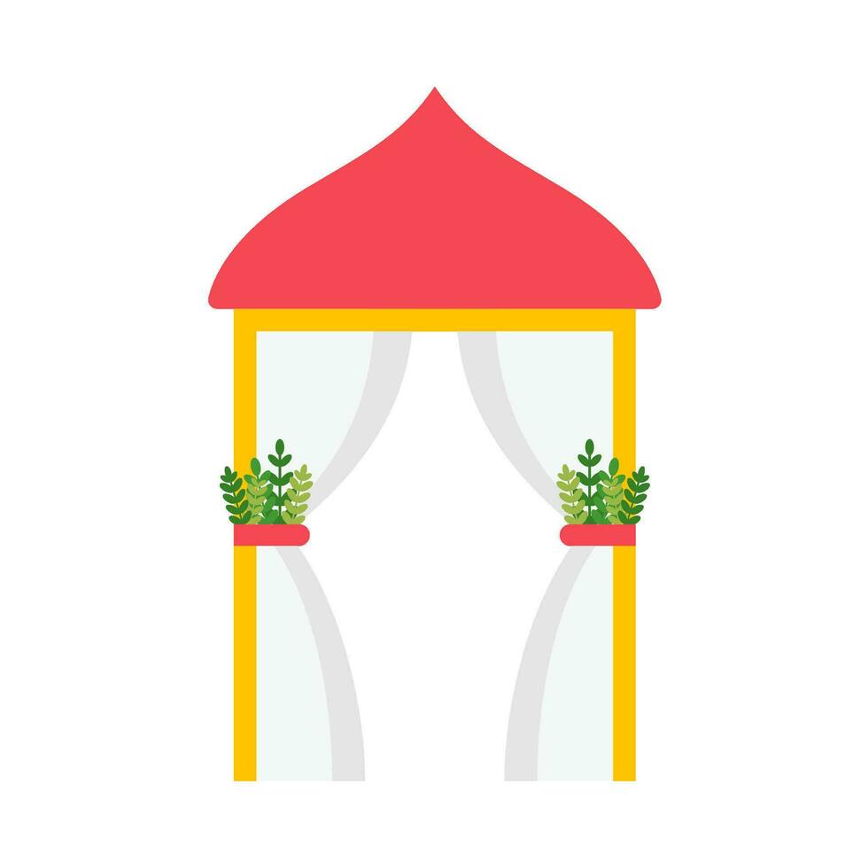 Wedding tent flat illustration vector