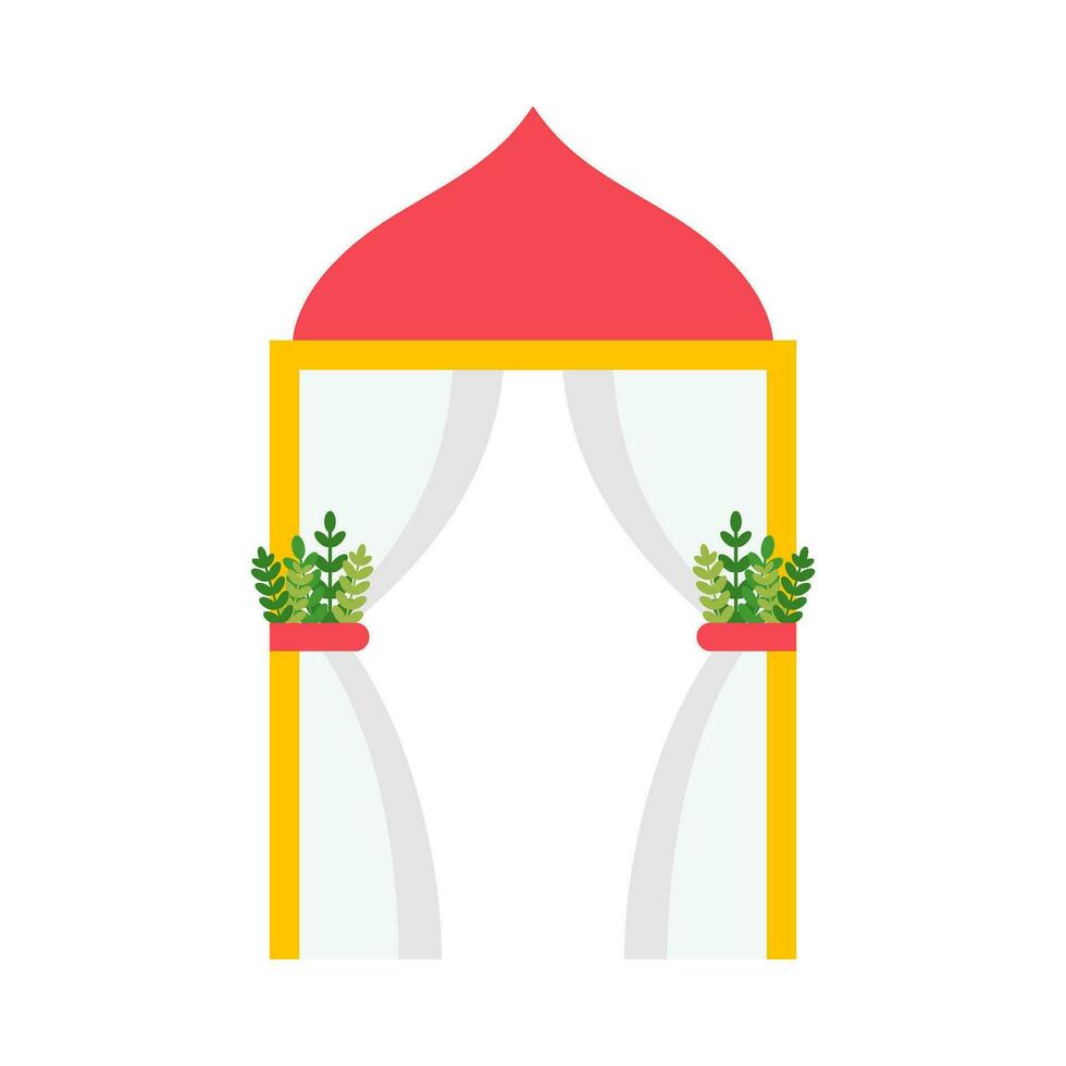 Wedding tent flat illustration vector