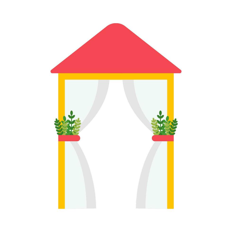 Wedding tent flat illustration vector