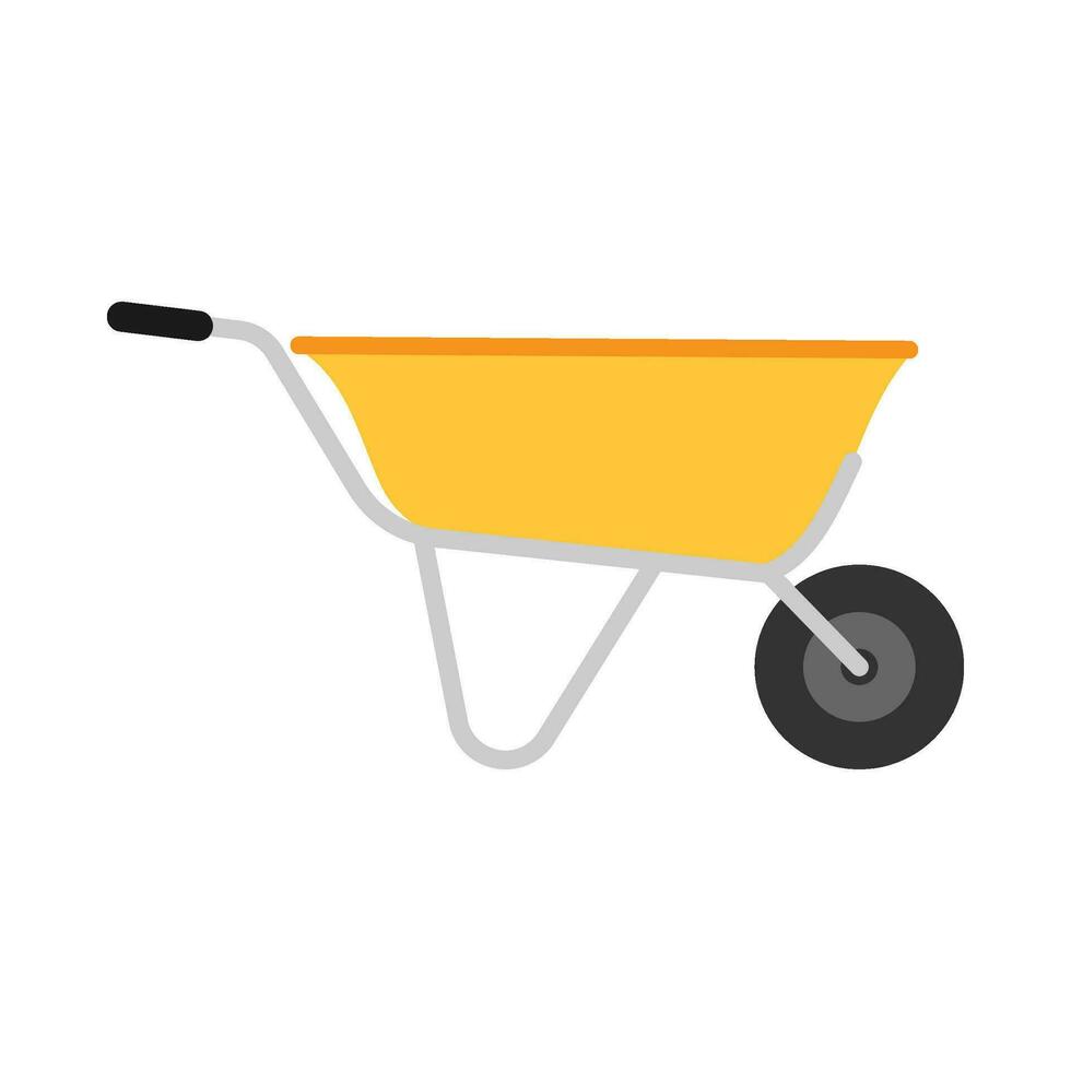 Farm wheel barrow flat illustration vector