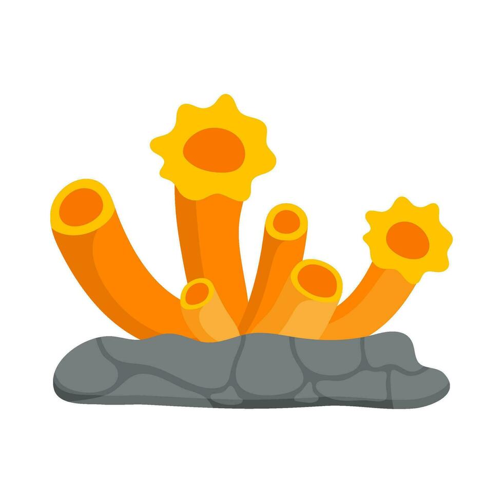 Flat illustration of sea coral reef vector