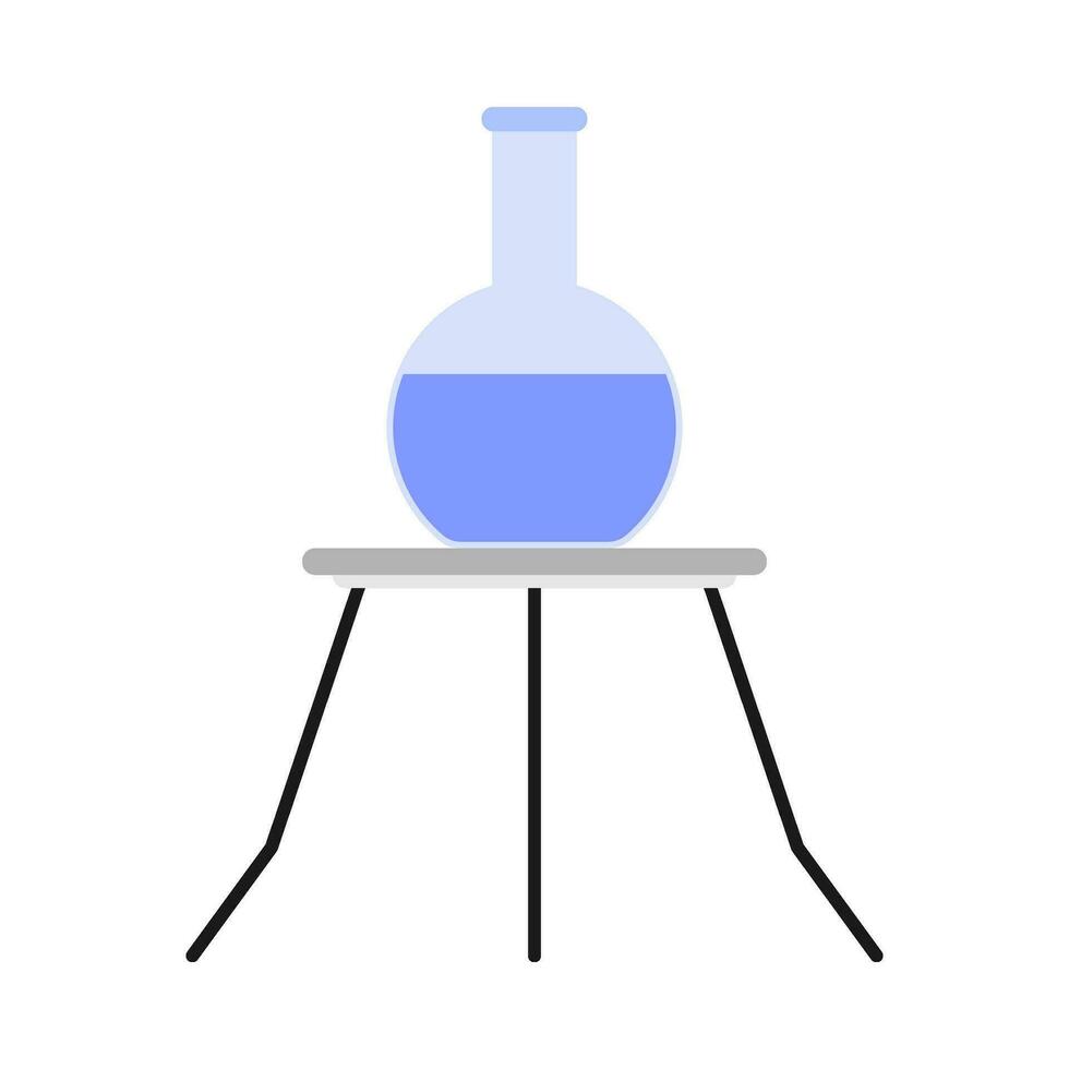 Laboratory equipment beaker flat illustration vector