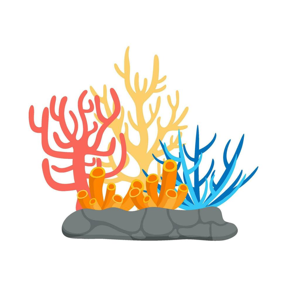 Flat illustration of sea coral reef vector
