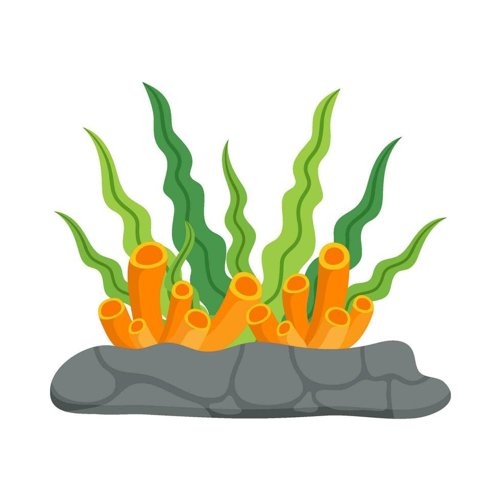 Flat illustration of sea coral reef vector