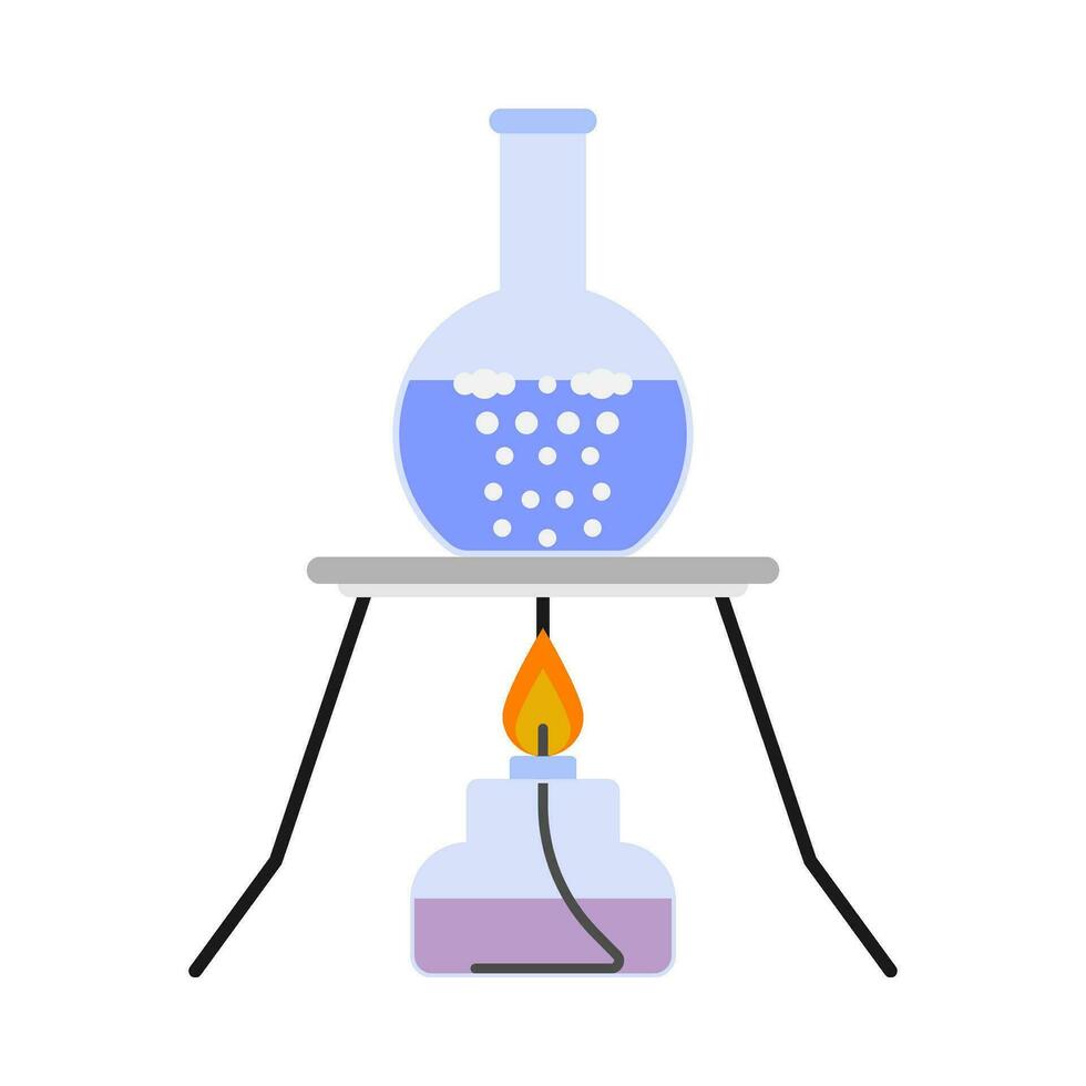 Laboratory equipment beaker flat illustration vector