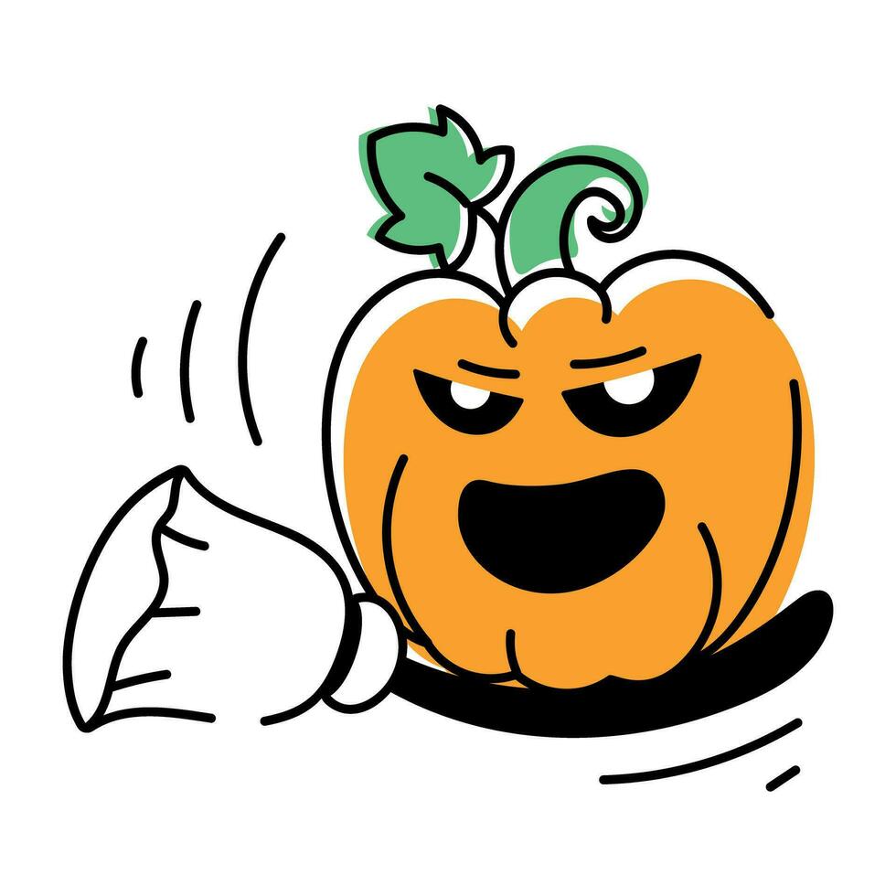 Spooky Halloween Celebration Doodle Icon vector