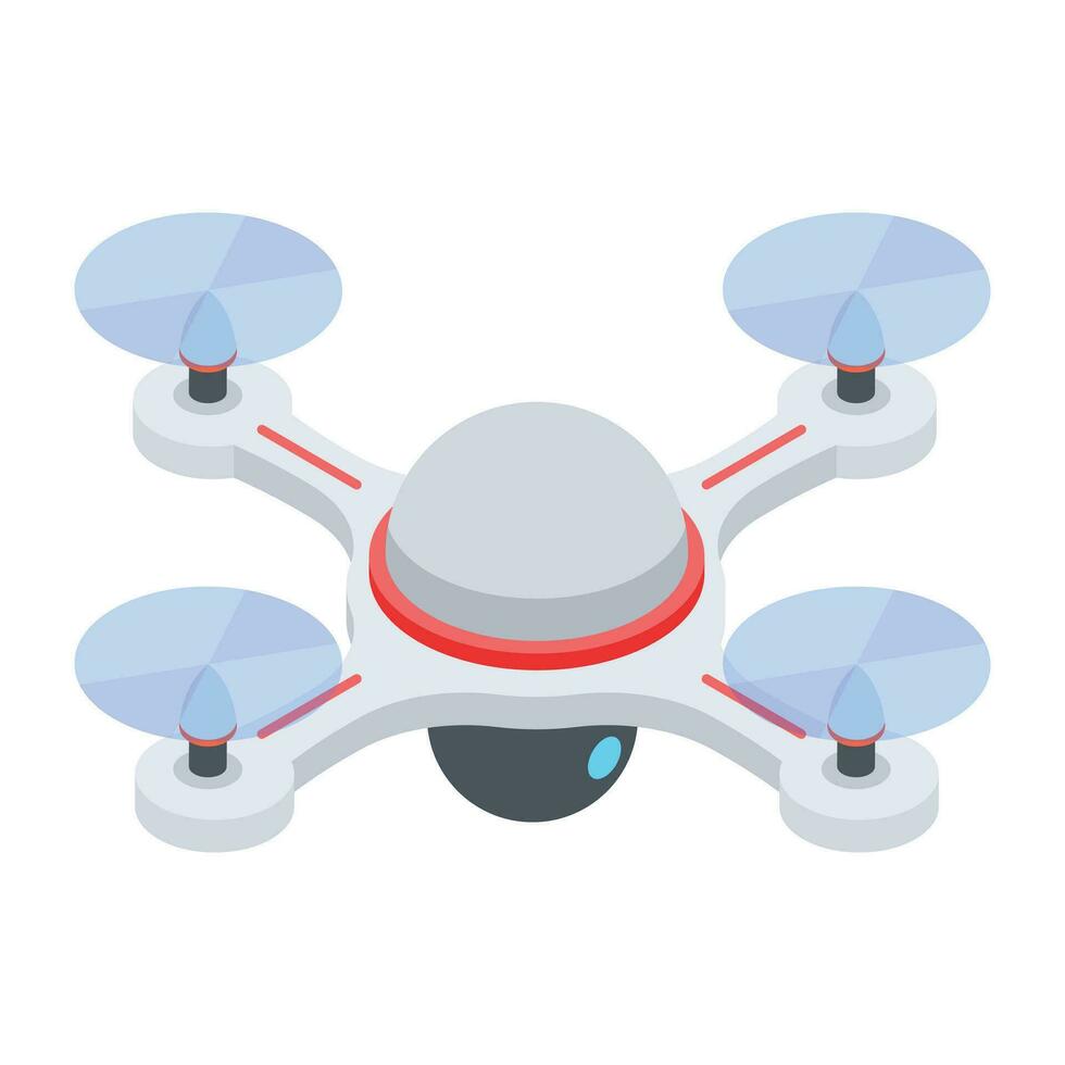 Aerial Drones Isometric Icon vector