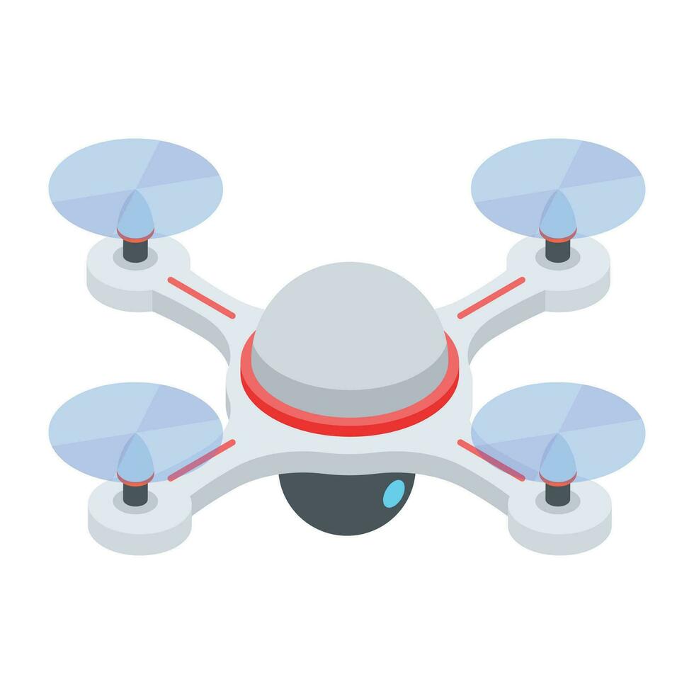 aéreo drones isométrica icono vector