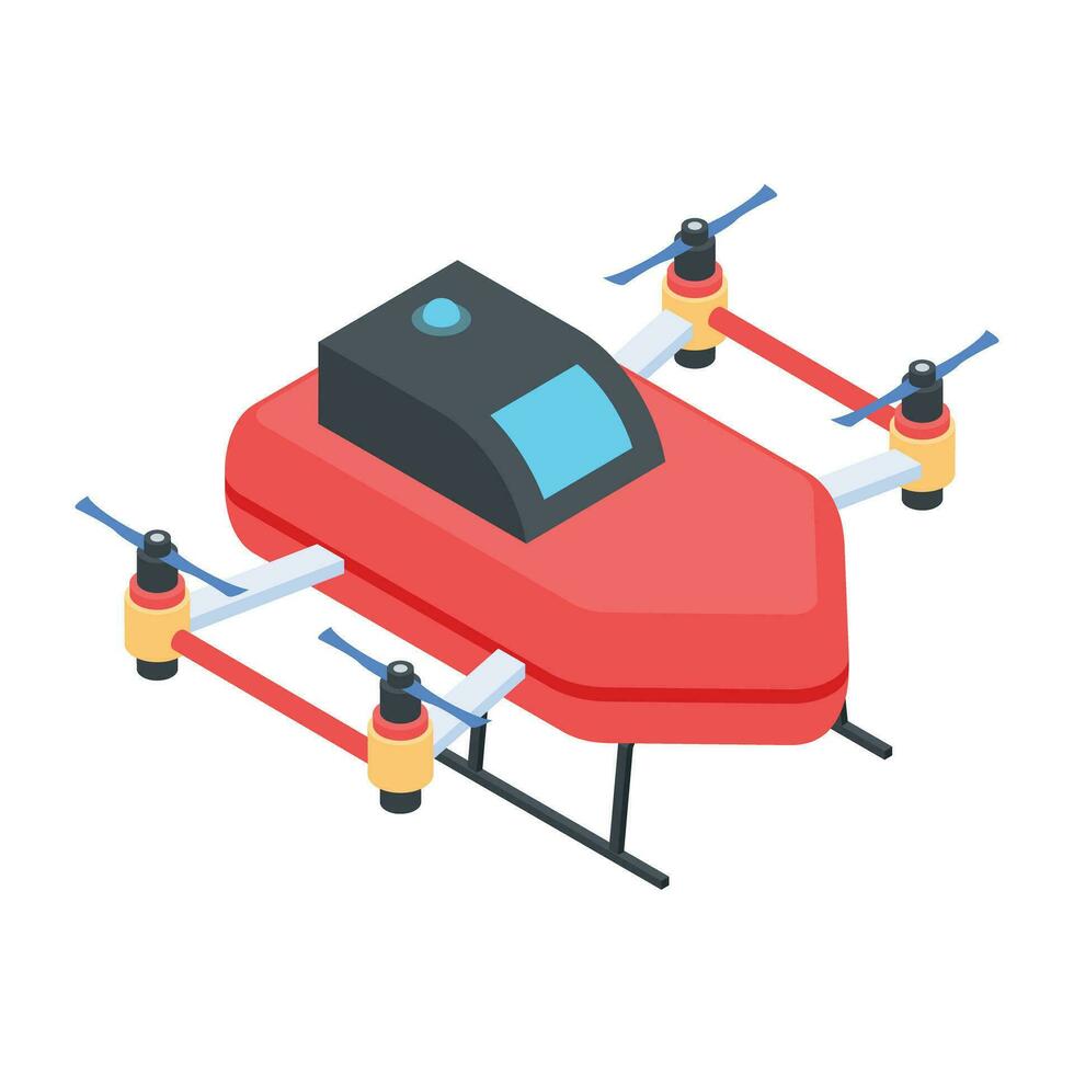 Aerial Drones Isometric Icon vector