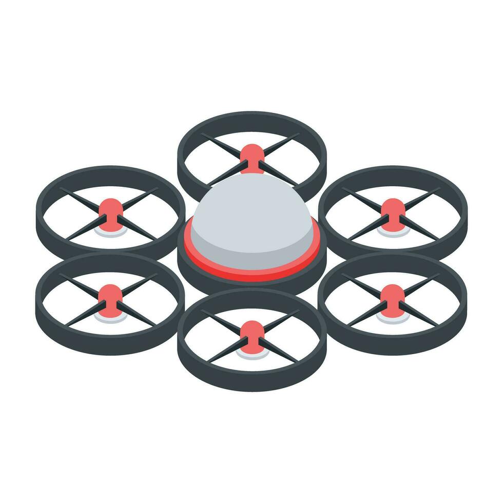 Aerial Drones Isometric Icon vector