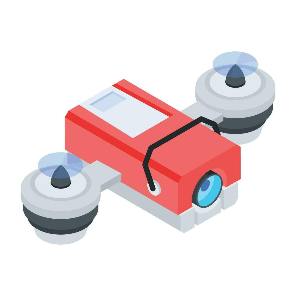 Aerial Technology Isometric Icon vector