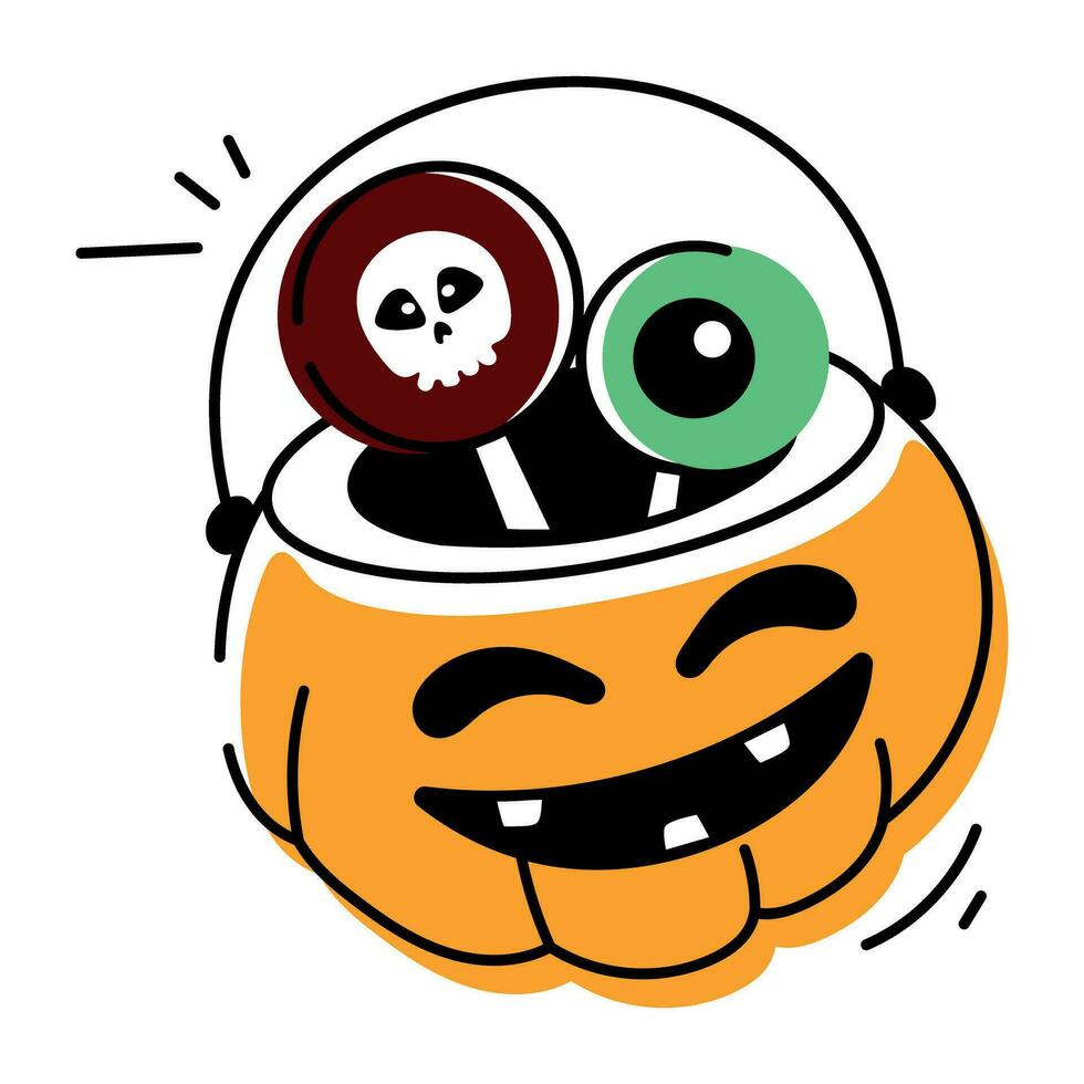Spooky Halloween Celebration Doodle Icon vector
