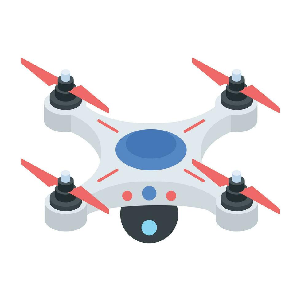 Aerial Drones Isometric Icon vector