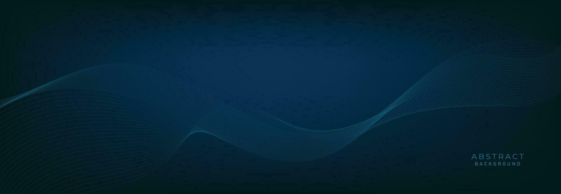 Blue background with flowing wave lines. Futuristic technology concept. Vector illustration