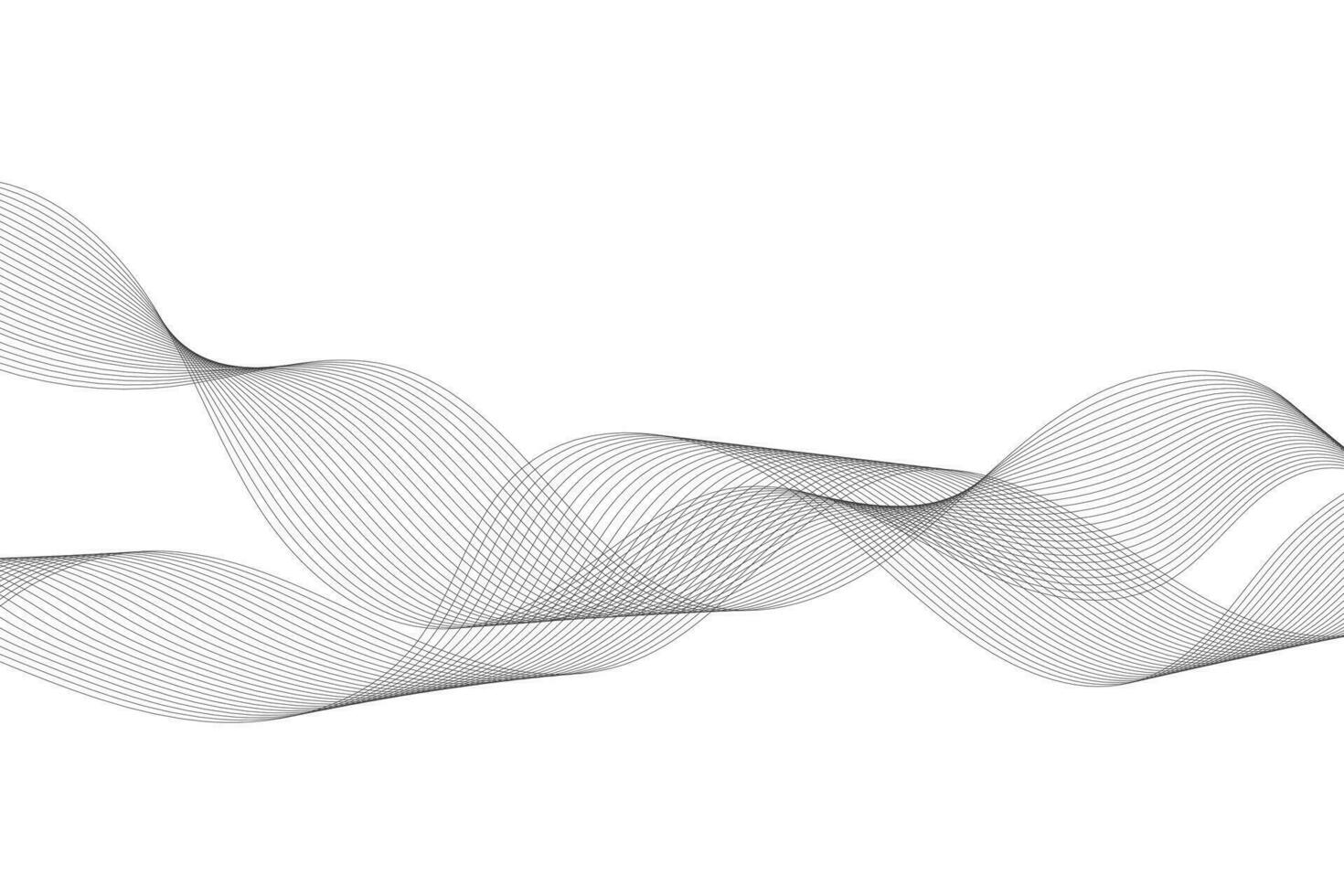 Vector abstract background with dynamic grey waves, lines and particles.