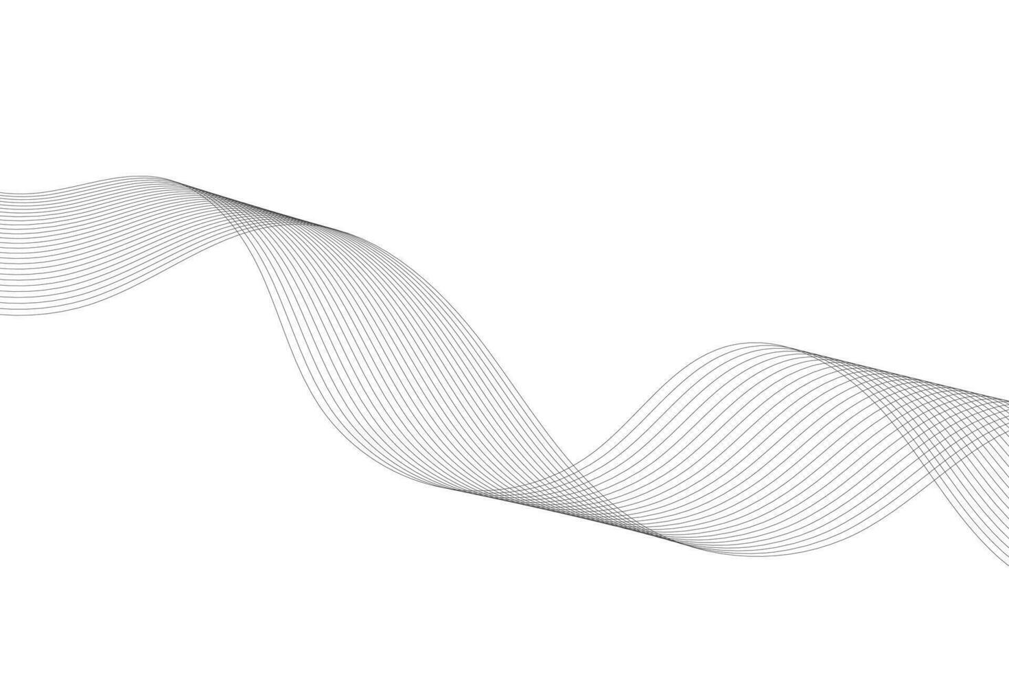 Vector abstract background with dynamic grey waves, lines and particles.