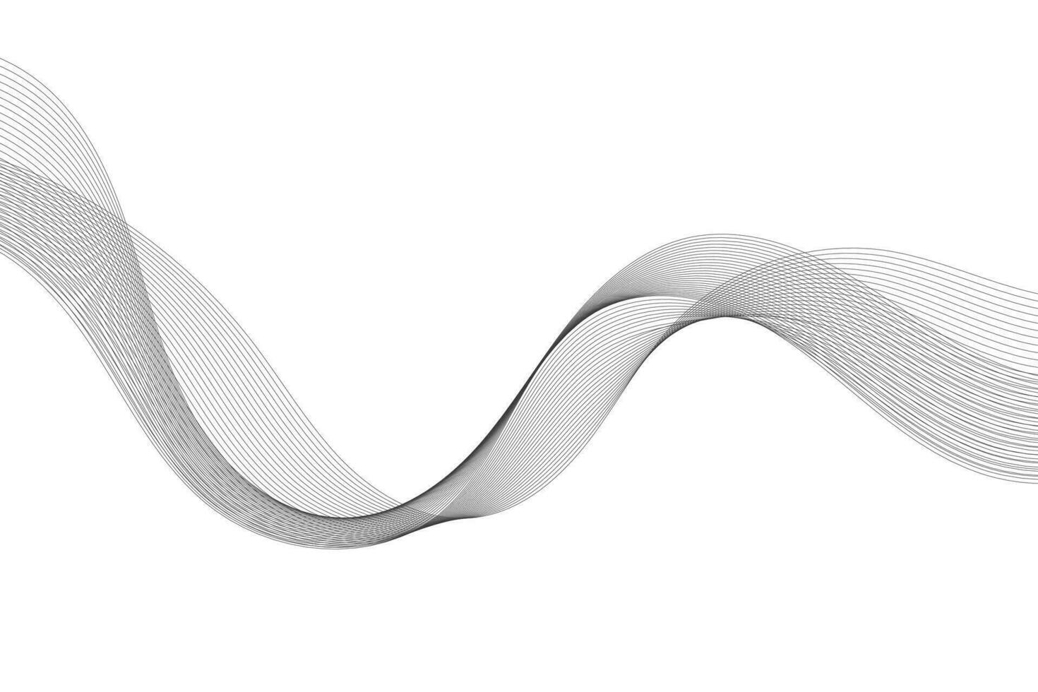 Vector abstract background with dynamic grey waves, lines and particles.
