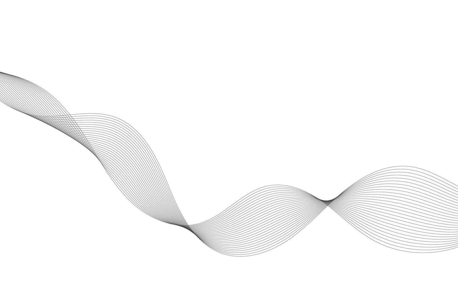 Vector abstract background with dynamic grey waves, lines and particles.