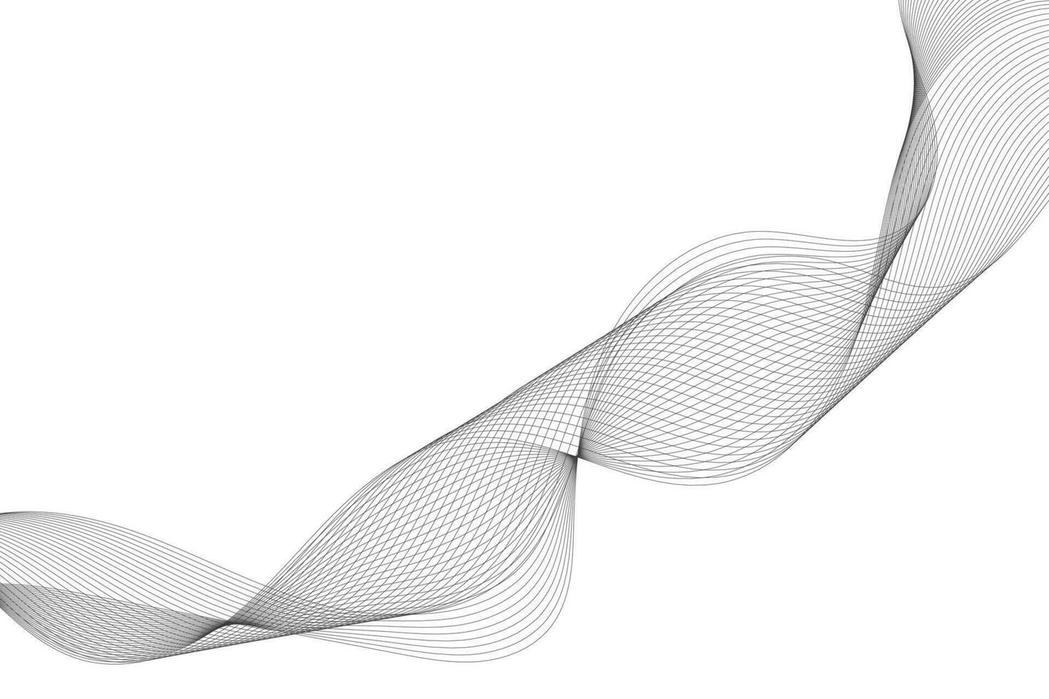 Vector abstract background with dynamic grey waves, lines and particles.
