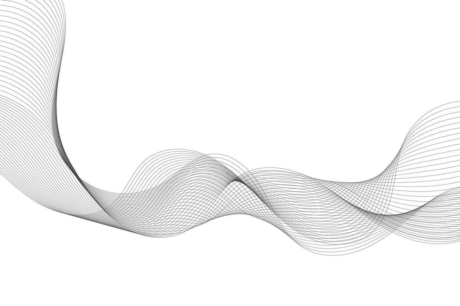 Vector abstract background with dynamic grey waves, lines and particles.