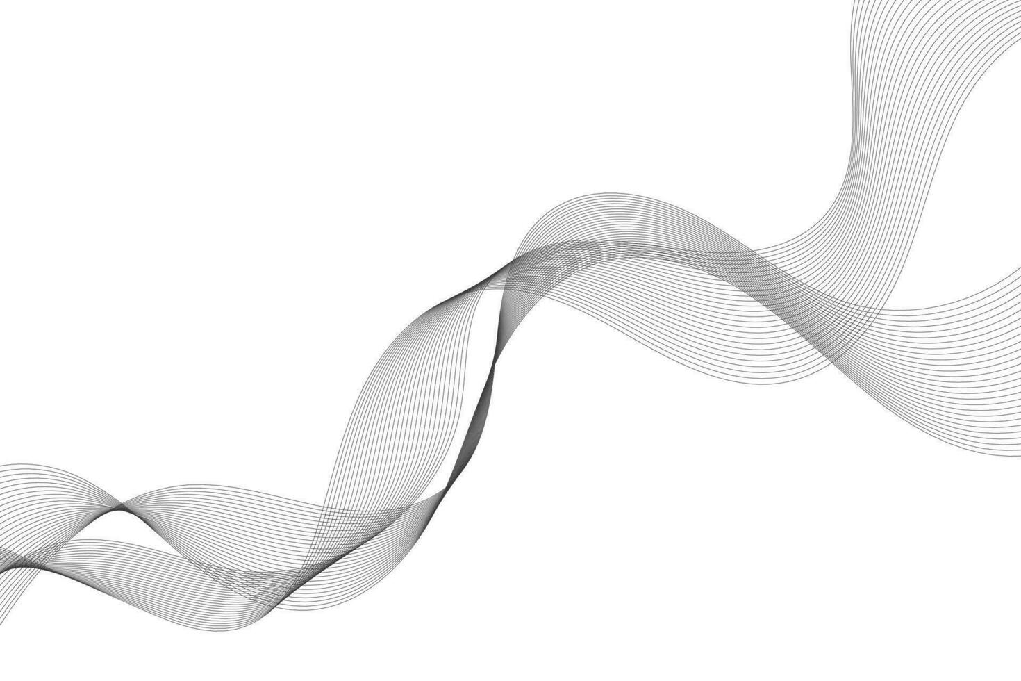 Vector abstract background with dynamic grey waves, lines and particles.