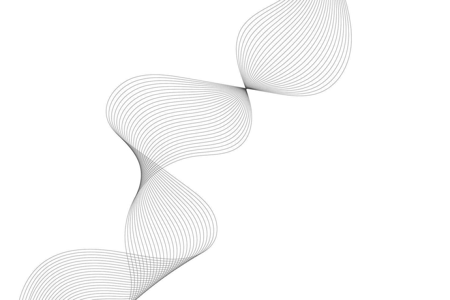 Vector abstract background with dynamic grey waves, lines and particles.