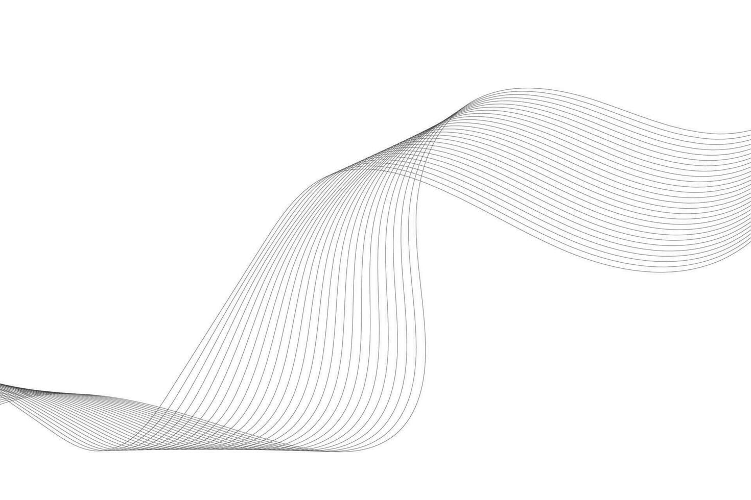 Vector abstract background with dynamic grey waves, lines and particles.