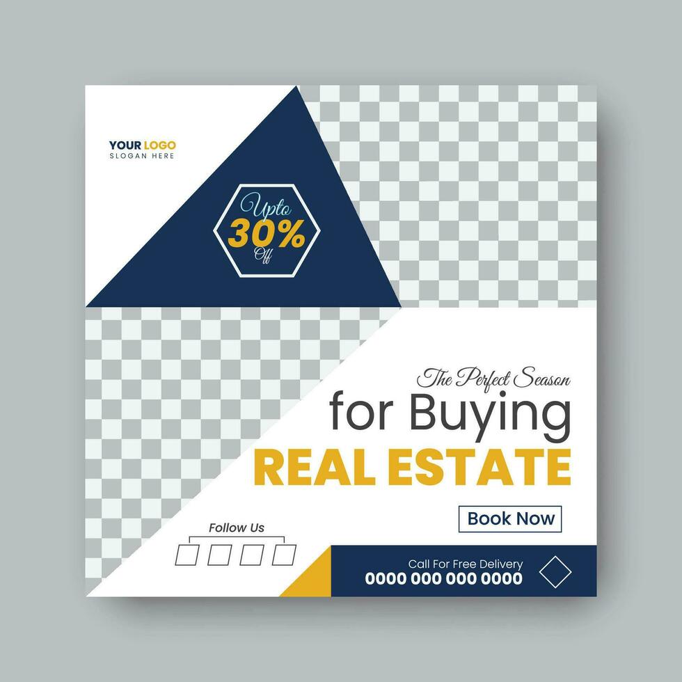 Free vector modern real estate post.