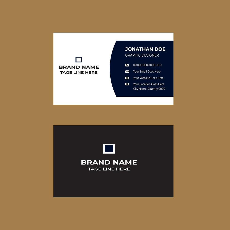 Modern black and white business card design. vector