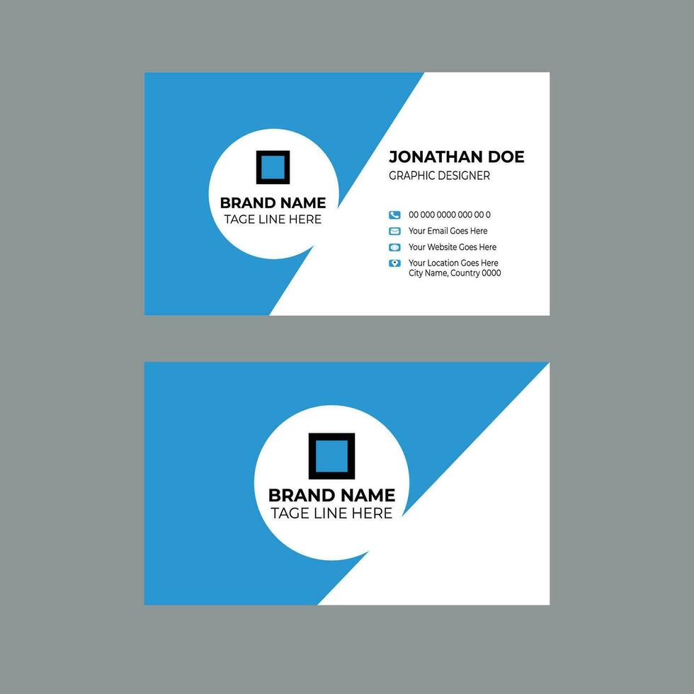 Abstract blue and white business card design. vector