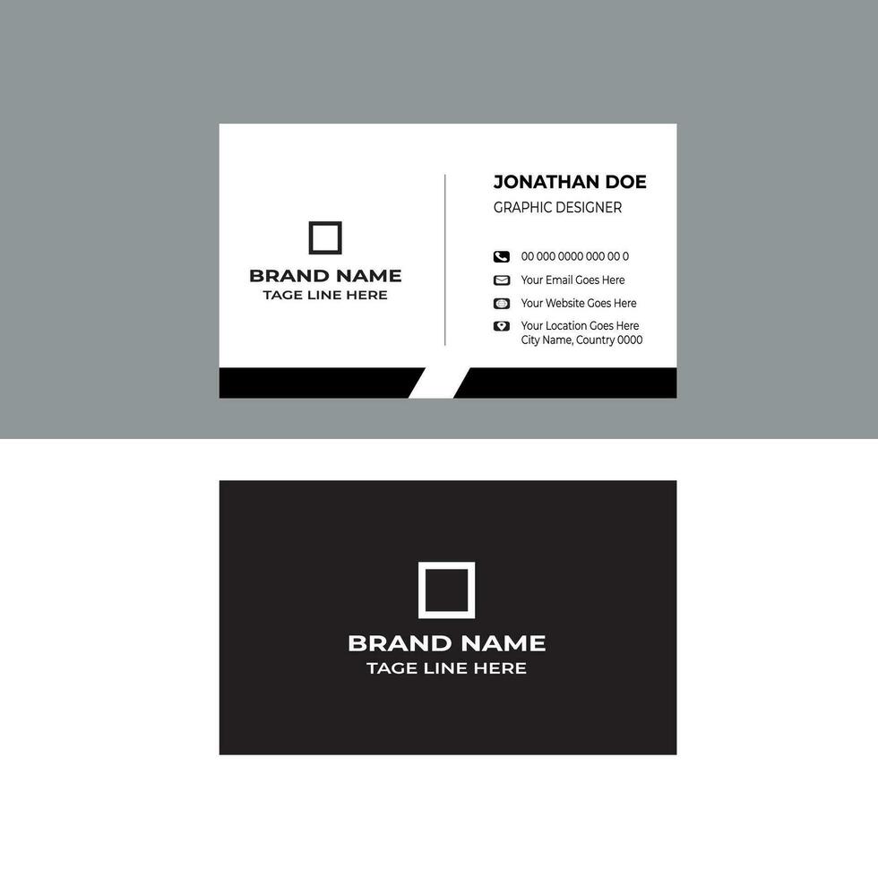 Free black and white business card design. vector
