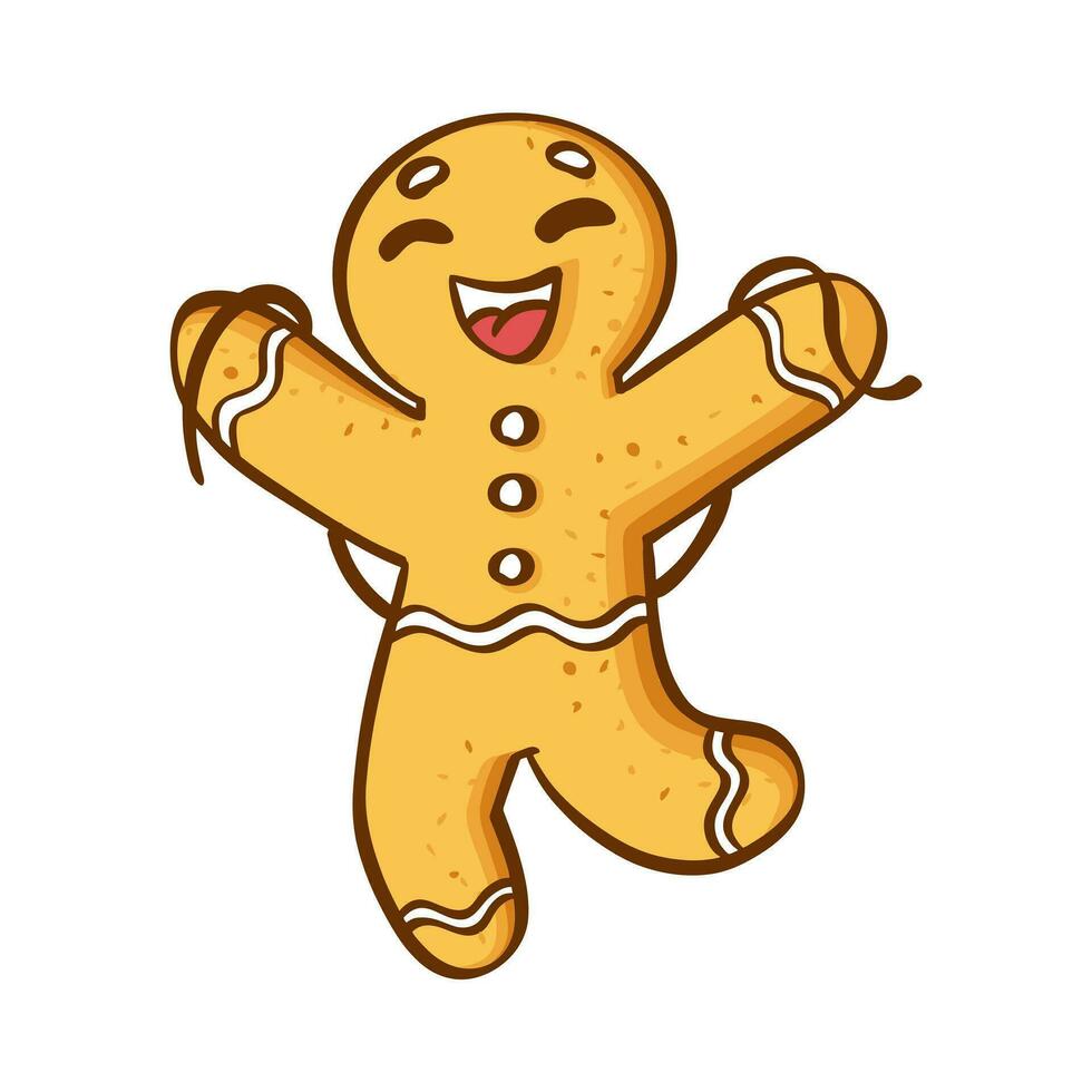 Gingerbread man cookies. Vector illustration on a white background