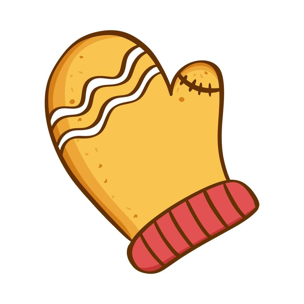 Gingerbread cookies are a Christmas glove. Vector illustration on a white background