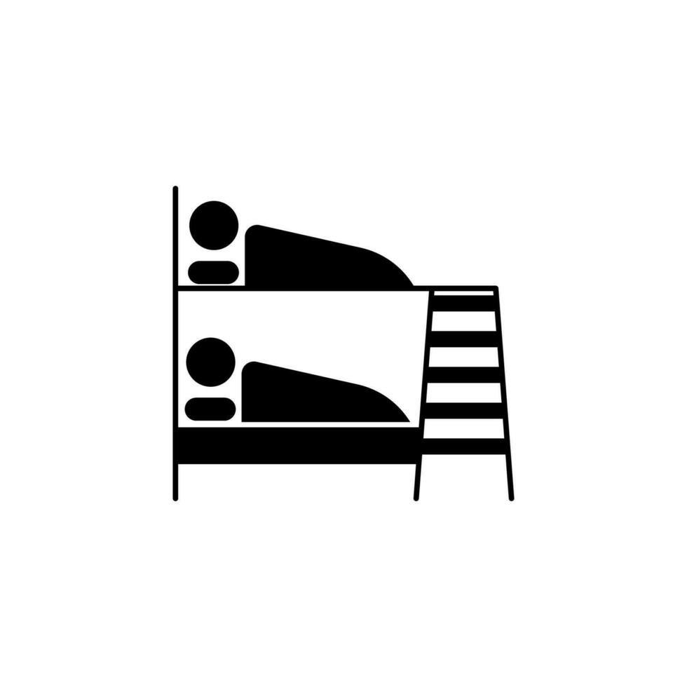 Bunk bed concept line icon. Simple element illustration. Bunk bed concept outline symbol design. vector