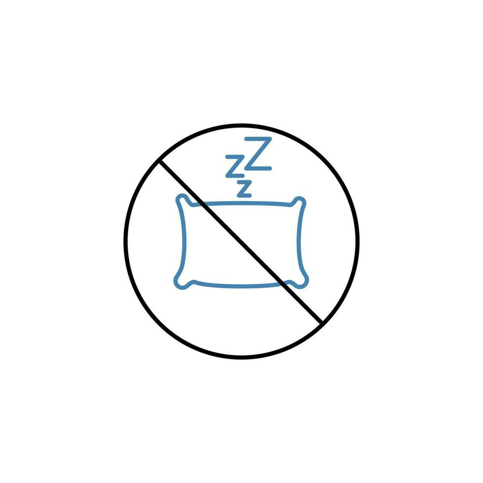 No sleep concept line icon. Simple element illustration. No sleep concept outline symbol design. vector