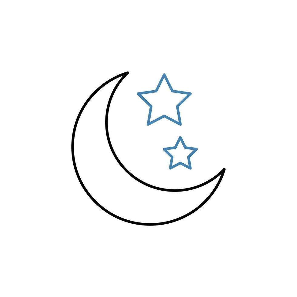 Moon and stars concept line icon. Simple element illustration. Moon and stars concept outline symbol design. vector