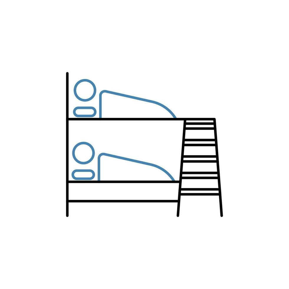 Bunk bed concept line icon. Simple element illustration. Bunk bed concept outline symbol design. vector