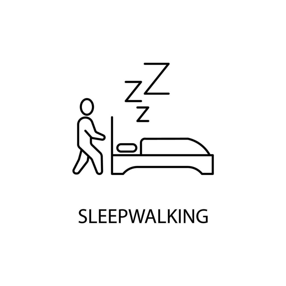 sleepwalking concept line icon. Simple element illustration. sleepwalking concept outline symbol design. vector