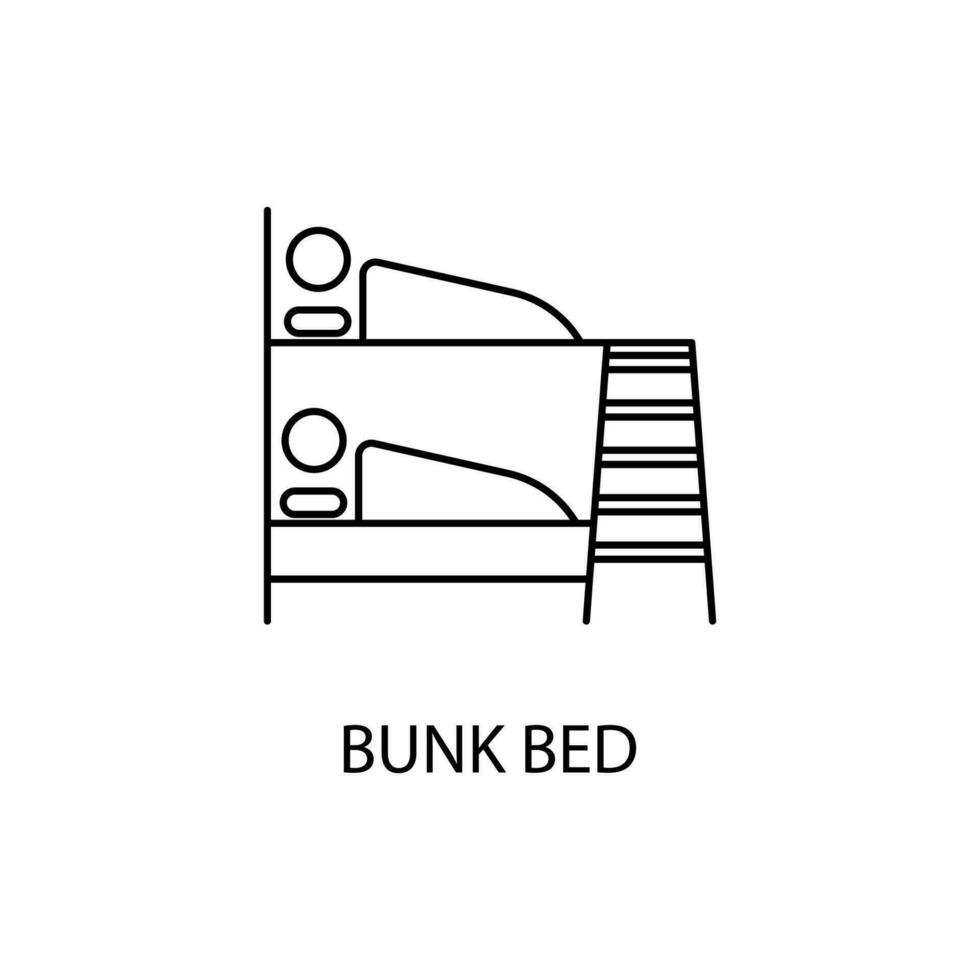 Bunk bed concept line icon. Simple element illustration. Bunk bed concept outline symbol design. vector