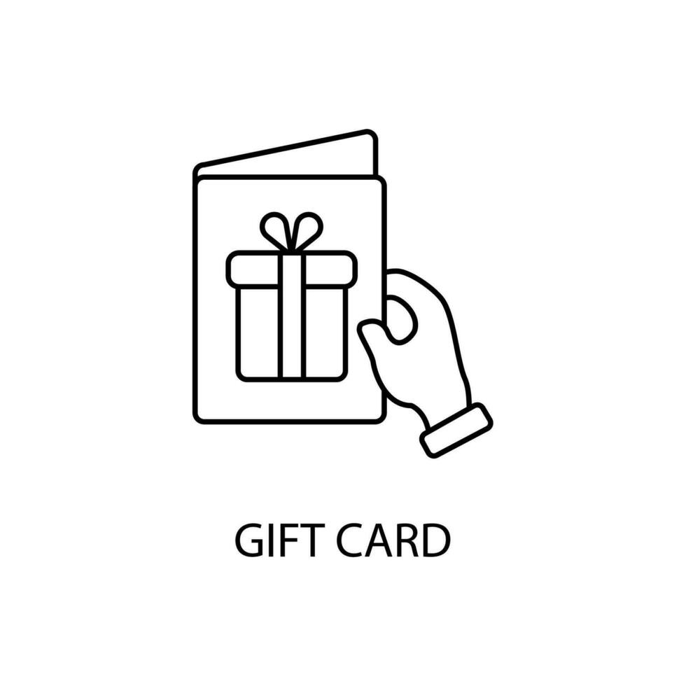 Gift card concept line icon. Simple element illustration. Gift card concept outline symbol design. vector