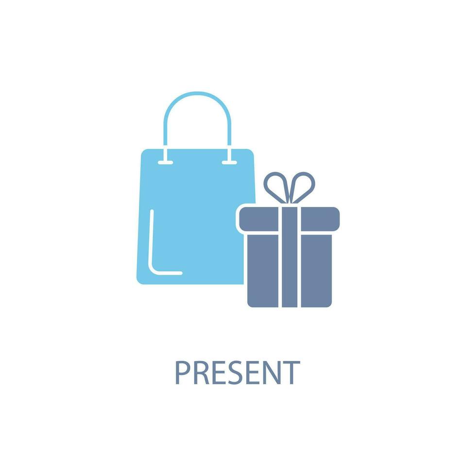 Present concept line icon. Simple element illustration. Present concept outline symbol design. vector