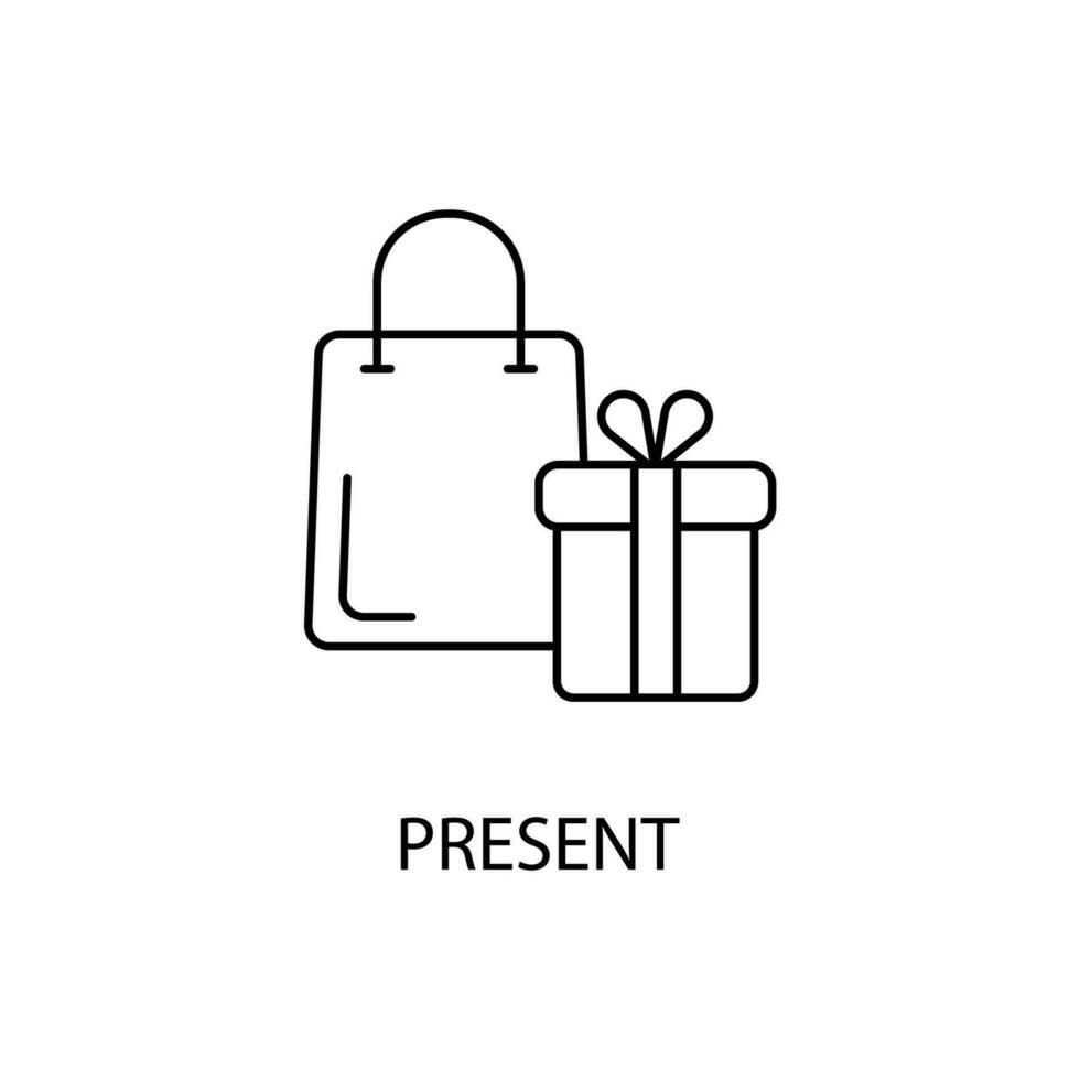 Present concept line icon. Simple element illustration. Present concept outline symbol design. vector