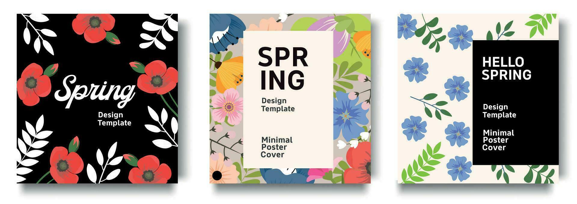Set template spring season design. Vector illustrations for background, greeting card, party invitation card, website banner, social media banner, marketing material.