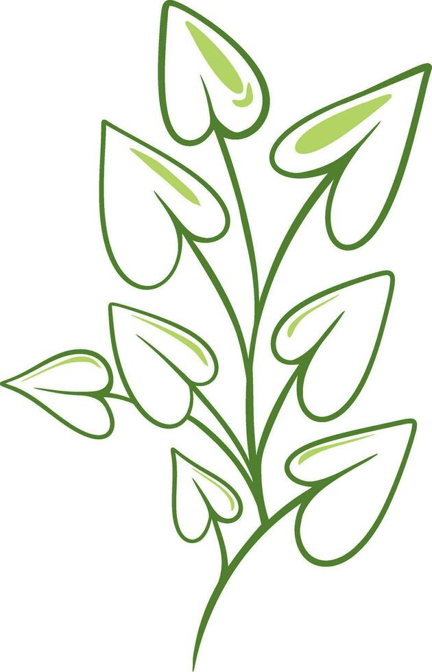 Plant Element Outline Vector Illustration