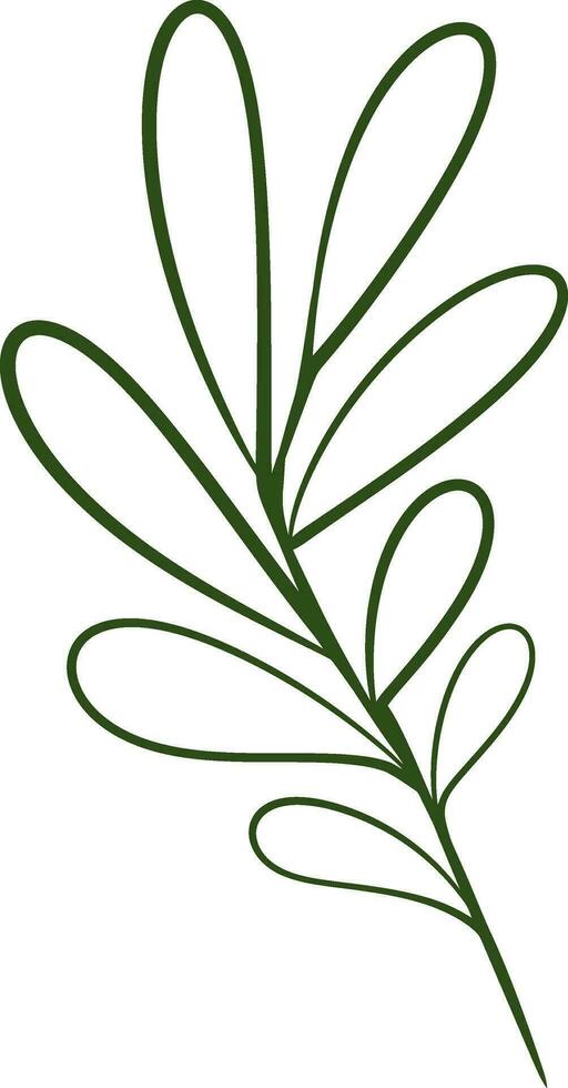Plant Element Outline Vector Illustration
