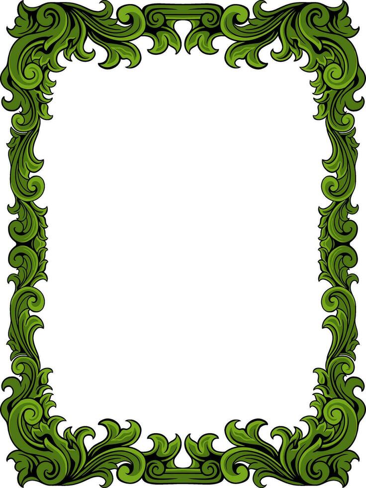floral marco con ornamento tallado vector
