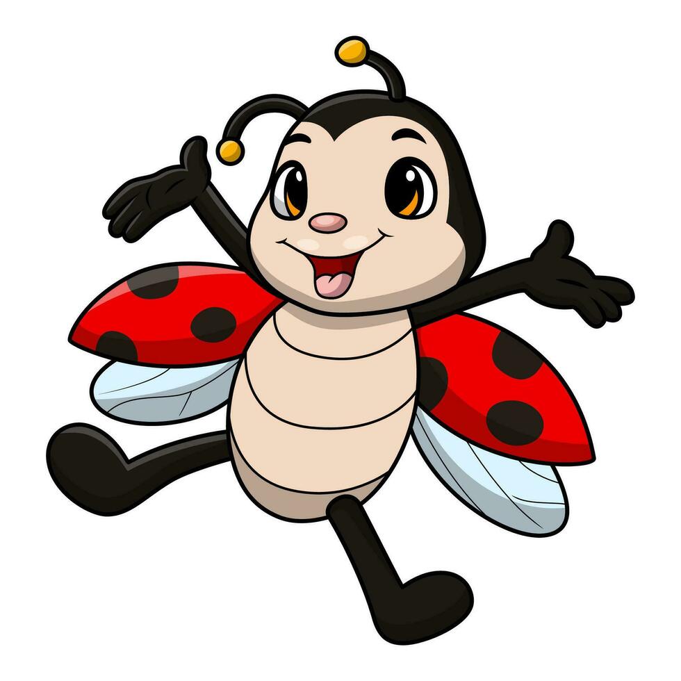 Cute ladybug cartoon on white background vector