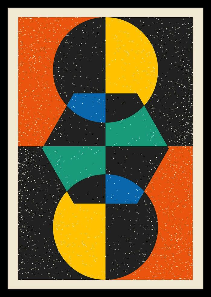 Minimal retro geometric design posters. Contemporary art wall decoration. Geometric shapes poster cover background. vector